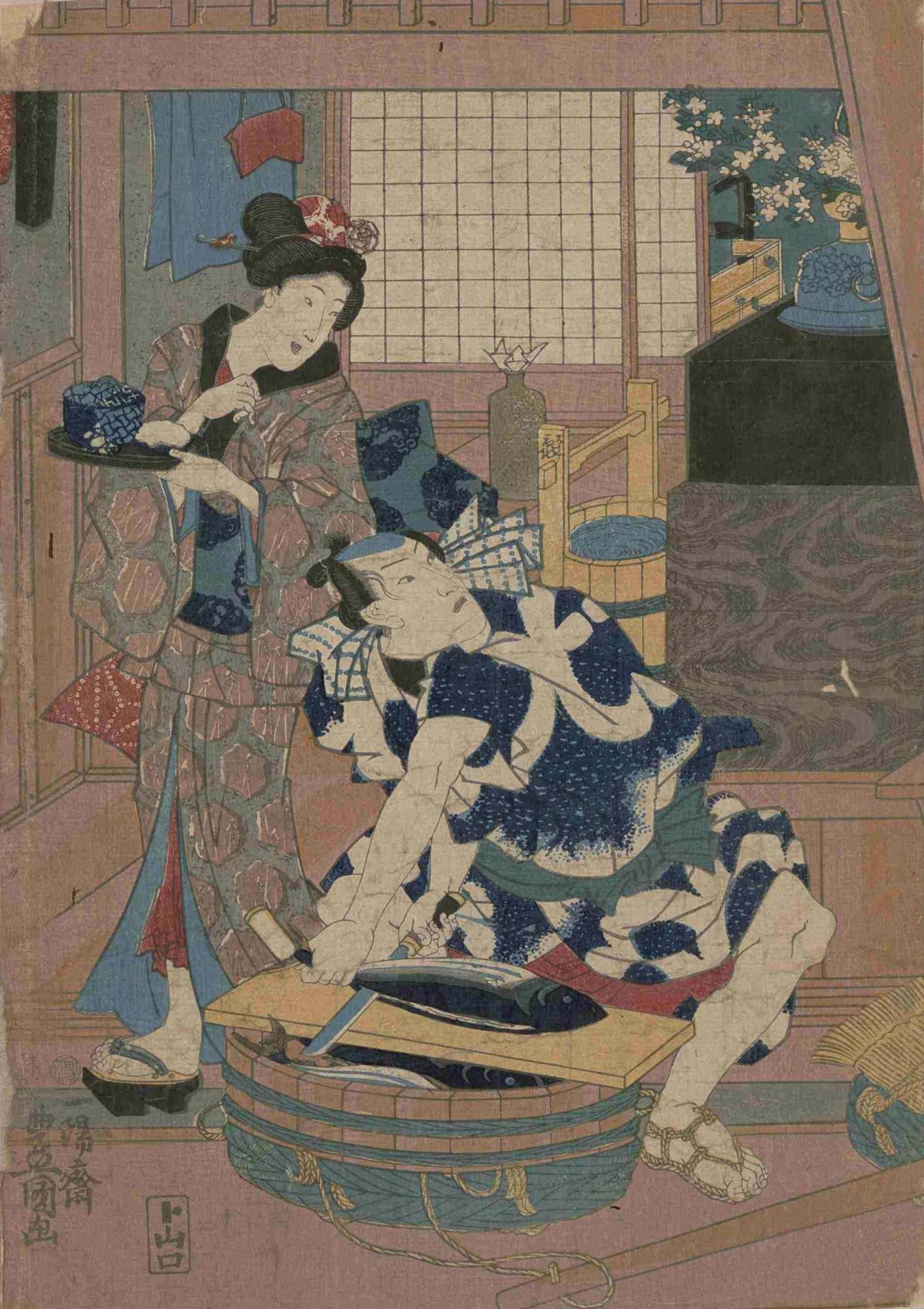卯の花月　三代 歌川豊国(東京都図書館所蔵)