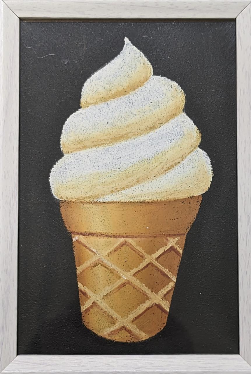 チョークアートでソフトクリームを描こう！